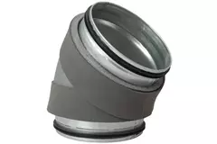 Thermoduct geïsoleerde bocht 45 graden diameter 125 mm