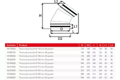 Thermoduct 13mm bocht diameter 450 mm 30 graden geisoleerd