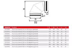 Thermoduct geïsoleerde bocht 90 graden diameter 160 mm