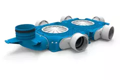 Vent-Axia Uniflexplus samengestelde verdeler 5x Ø90mm met verticale tuit Ø125mm