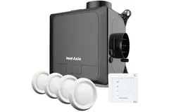 Vent-Axia Multihome AEC advance Pakket 368 m³/h Bluetooth + CO2 sensor +  vochtsensor + RFT bediening batterij + 4 ventielen - euro stekker