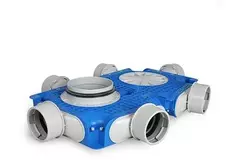 Vent-Axia Uniflexplus ventilatie verdeelbox 6x Ø90mm met tuit Ø180mm