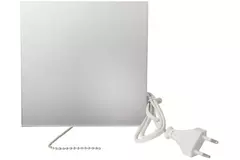 Badkamer ventilator Ø 125 mm met trekkoord en stekker - glazen front satijn zilver