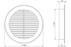 Schoepenrooster diameter: 150mm wit - VR150