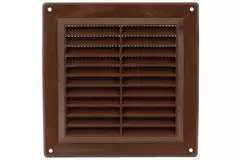 Ventilatierooster vierkant met grill 150x150 mm bruin - VR1550B