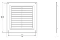 Ventilatierooster vierkant 150x150 mm zwart - VR1515M