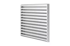 Grille murale extérieure 400x400 aluminium avec ailettes fixes