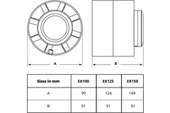 Kunststof buisventilator diameter 125 mm met timer - EK125T