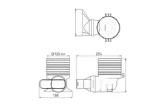 Ubbink Air Excellent 45SC ventieladapter 125 1x90°