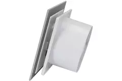 Badkamer ventilator Ø 100 mm met timer en inschakelvertraging - glazen front satijn zilver